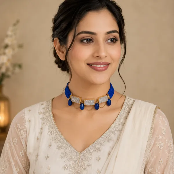 Royal_Blue_Raaga_Choker_Necklace_Blue