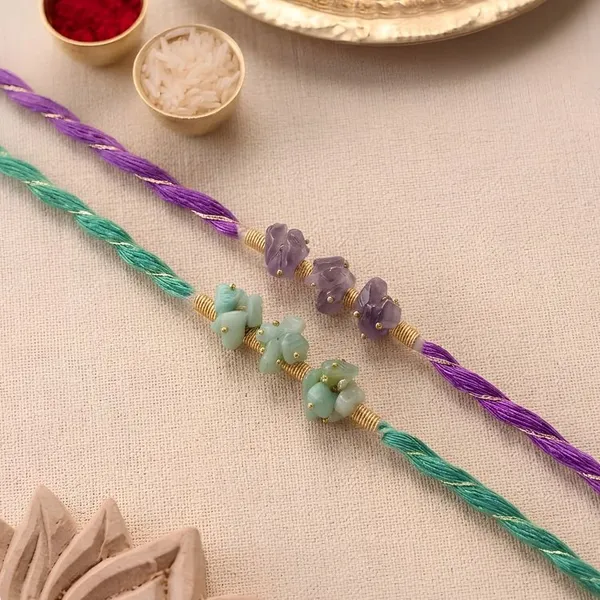 Flower_Bunch_Stones_Handmade_Rakhi_(Set_Of_2)