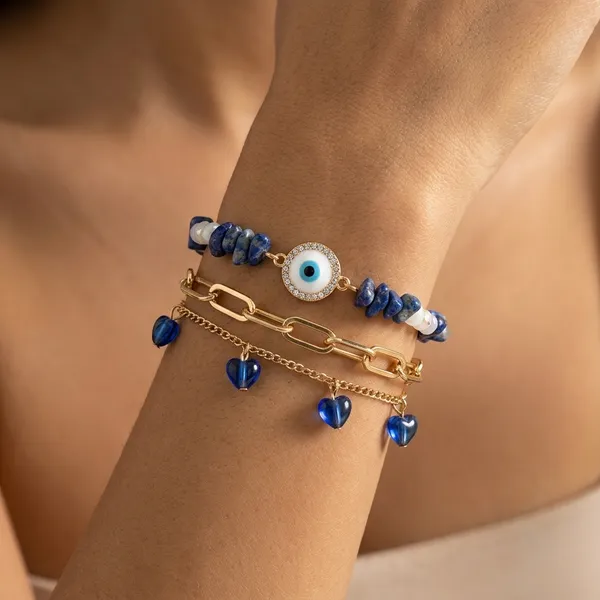 White_Peace_Layer_Evil_Eye_Bracelet_Signature_Blue