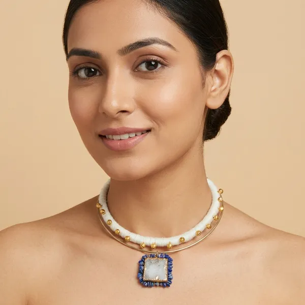 Boho_Lapis_Agate_Choker_Necklace_Handmade_Ghungroo_Layer_Statement_Jewelry_Edging_Hansli