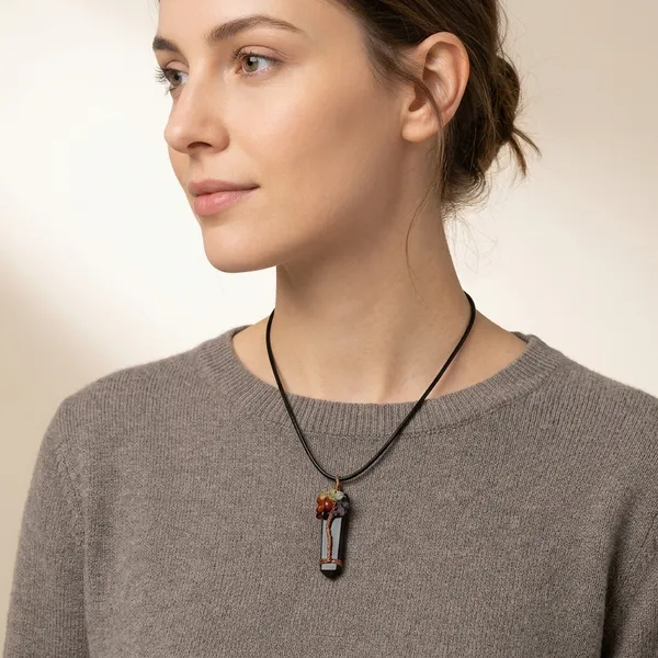 Tof_Bullet_Shape_Necklace_Black_Onyx