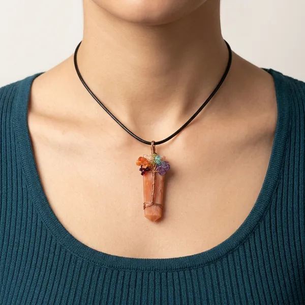 Tof_Bullet_Shape_Necklace_Peach_Moonstones