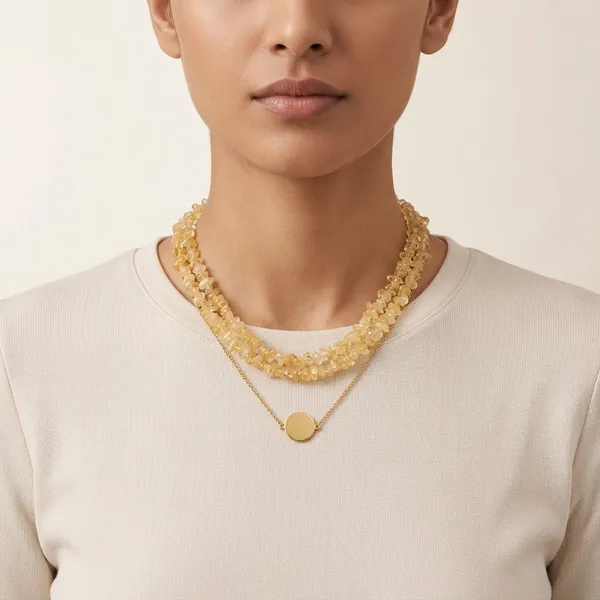 Minimal_Style_Coin_Layer_Neckpieces_Citrine_Yellow