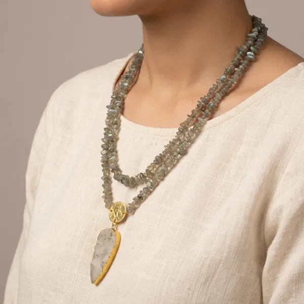 Ethnic_Boho_Rose_Quartz_Layered_Necklace_Labradorite_Grey