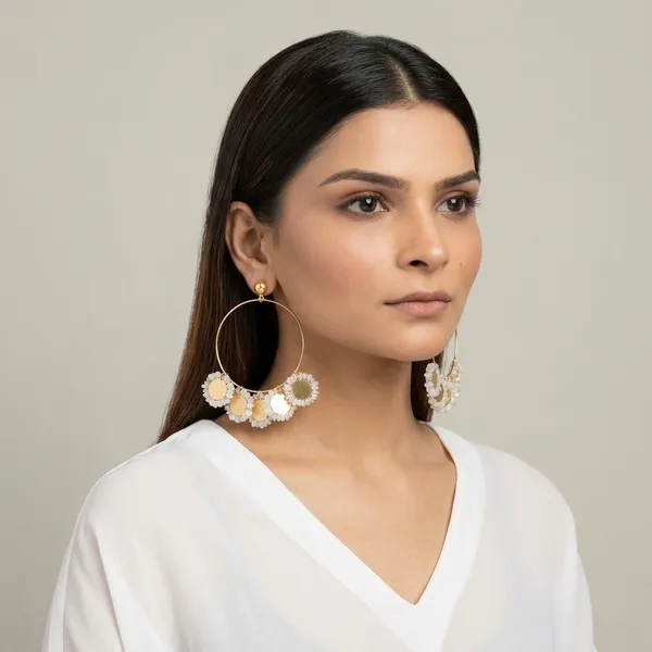 White_Sitara_Coin_Hoop_Earrings