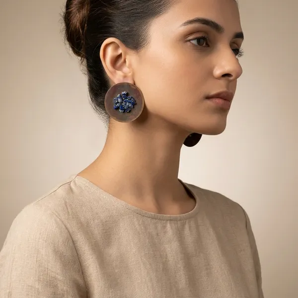 Blue_Lapis_Bronze_Disc_Earrings