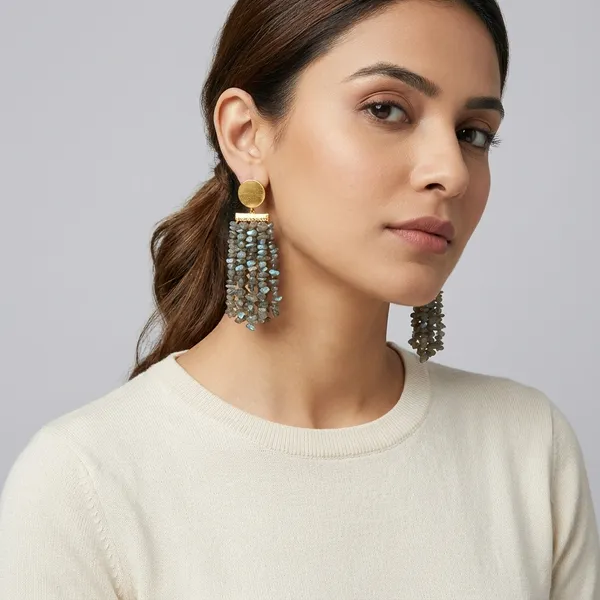 Glitter_Dangle_Long_Grey_Earrings