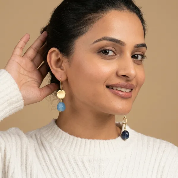 Chiclet_Miss_Match_Dangle_Earrings_Blue