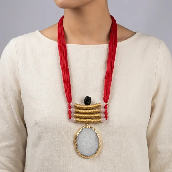 Long_Red_Tibetan_Temple_Stone_Necklace_Red_Thread