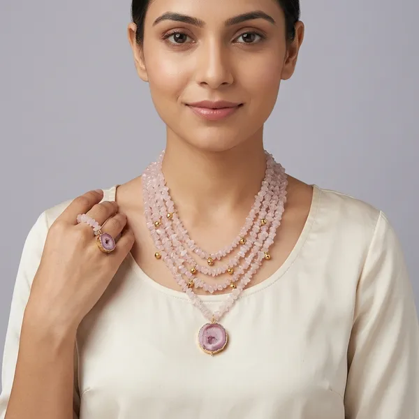 Sunshine_Citrine_Stones_Necklace_Set_Ring_Combo_Rose_Quartz_Pink