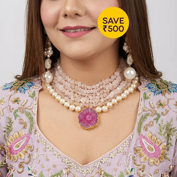 Naina_Rose_Quartz_Pink_Majestic_Necklace_Set_Combo