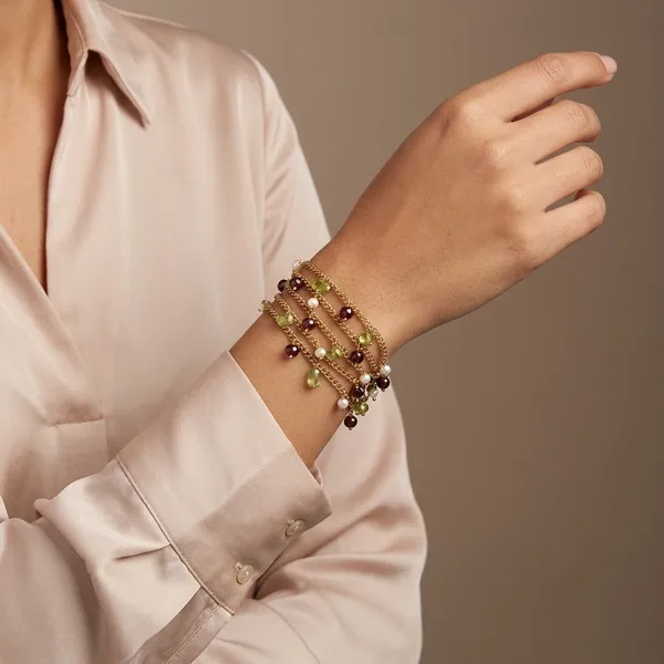 Golden_Garnet_Stones_Layer_Bracelet