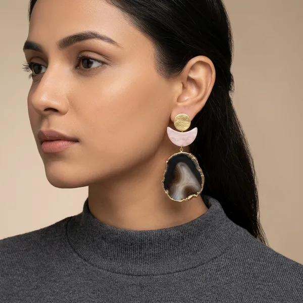 Pink_Stone_Chandelier_Dangle_Earrings_Black