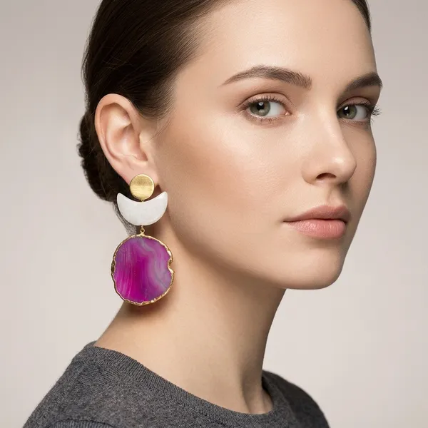 Black_Stone_Chandelier_Dangle_Earrings_Pink