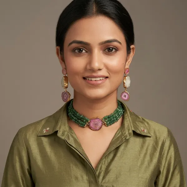 Green_And_Pink_Fusion_Style_Belt_Choker_Set