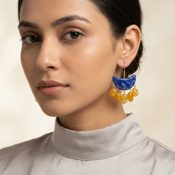 Chandelier_Si_Ruchi_Earrings_Amethyst_With_Pearls_Danglers_Blue