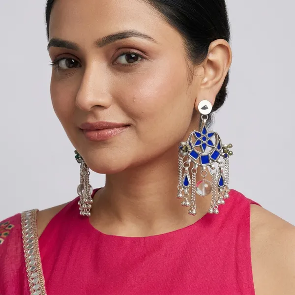 Lajja_Long_Blue_Earrings_Multicolor