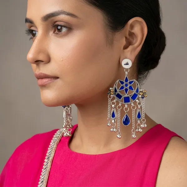 Lajja_Long_Blue_Earrings_Multicolor