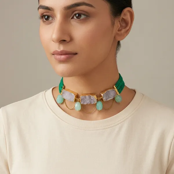 Raaga_Agate_Choker_Necklace_Green