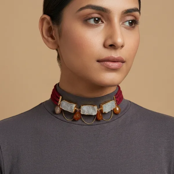 Raaga_Agate_Choker_Necklace_Red