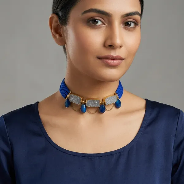 Royal_Blue_Raaga_Choker_Necklace_Blue