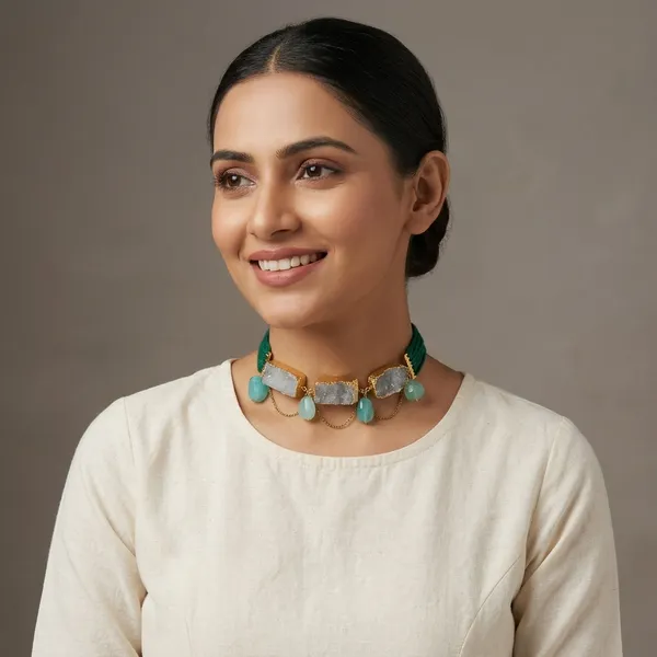 Maroon_Raaga_Choker_Necklace_Green