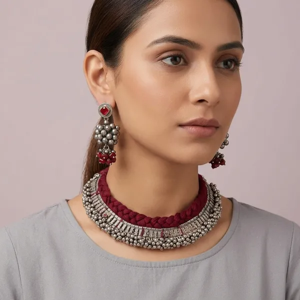 Grey_Leher_Jhumki_Set_Pink