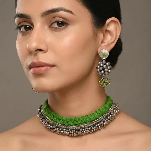 Red_Leher_Jhumki_Set_Combo_Green