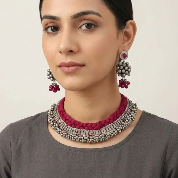 Red_Leher_Jhumki_Set_Combo_Red