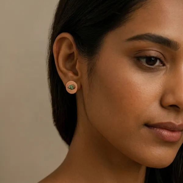Atelier_Rose_Quartz_Disc_Studs_Green