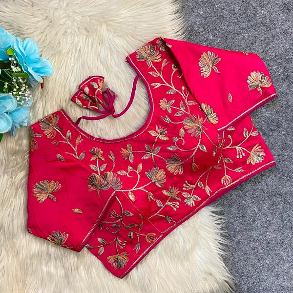 Pink_Silk_Embroidered_Floral_Blouse_For_Women