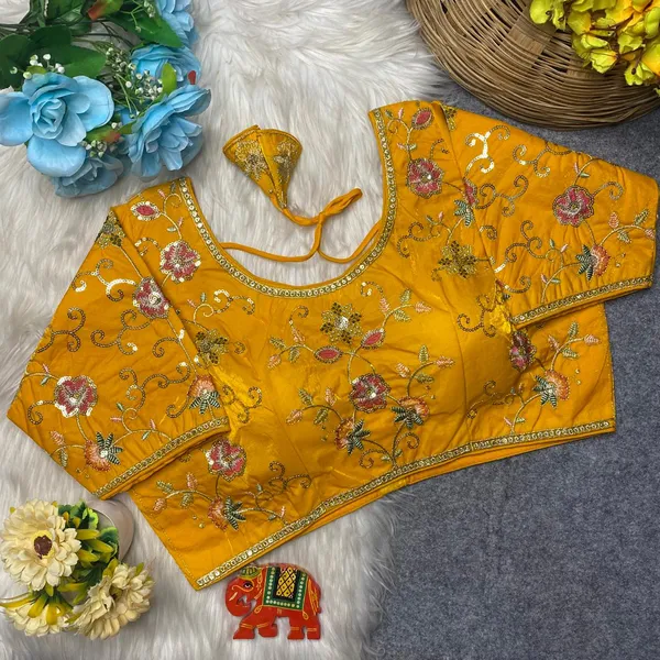Mustard_Yellow_Silk_Floral_Embroidered_Blouse_For_Women