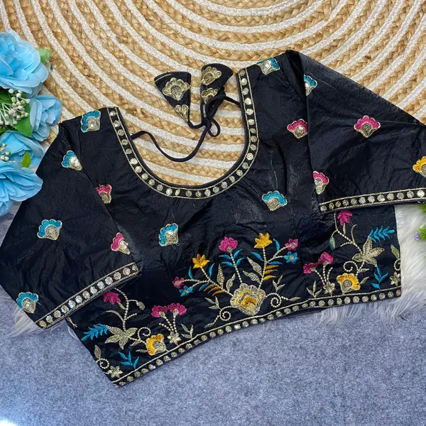 Morpich_Green_Silk_Embroidered_Blouse_For_Women