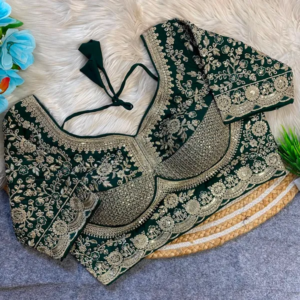 Green_Silk_Embroidered_Floral_Blouse_For_Women
