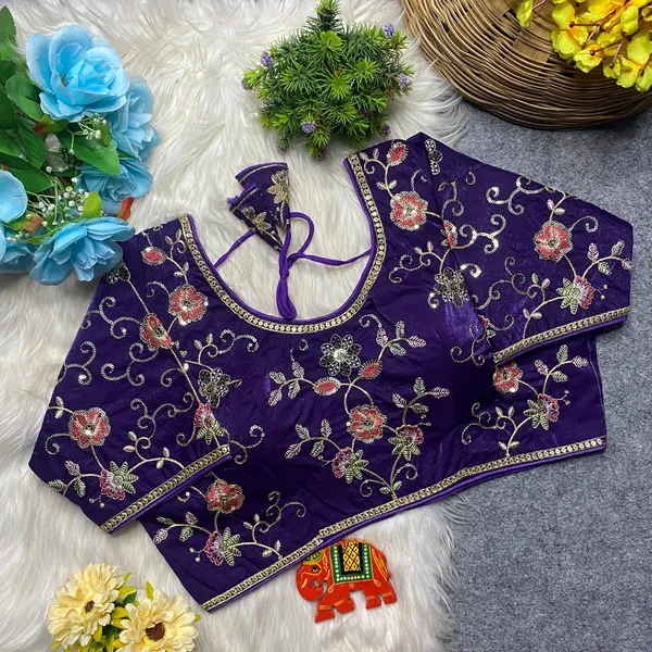 Purple_Silk_Embroidered_Blouse_For_Women