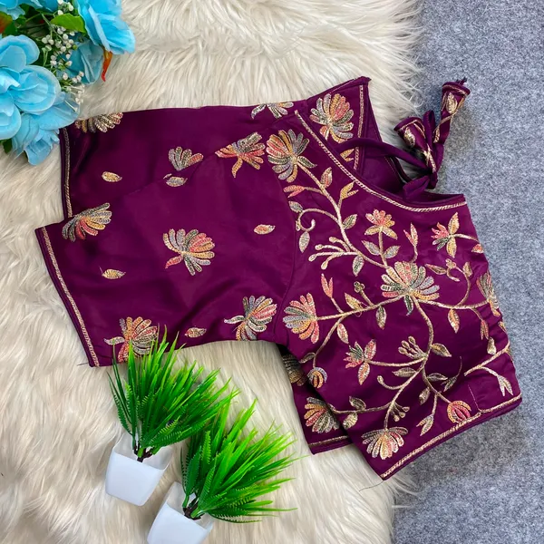 Purple_Silk_Embroidered_Floral_Blouse_For_Women