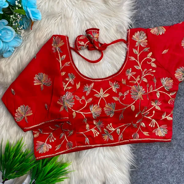 Red_Silk_Embroidered_Floral_Blouse_For_Women