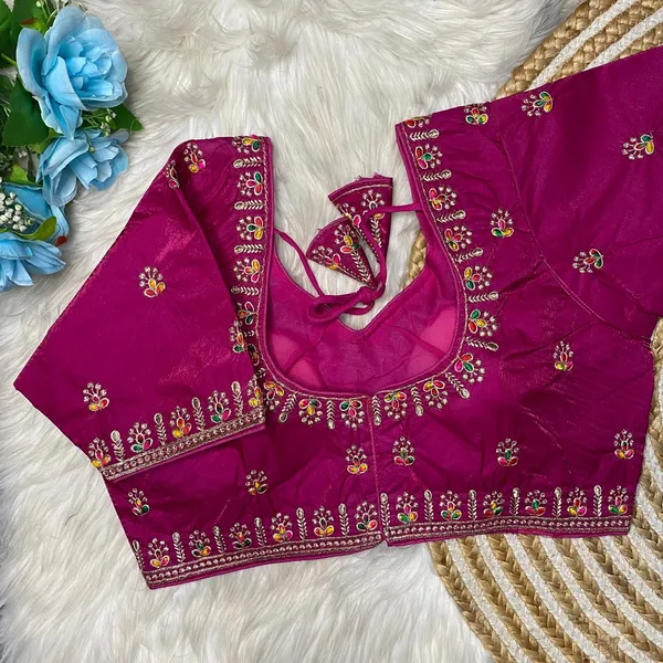 Pink_Fendy_Silk_Embroidered_Blouse_For_Women