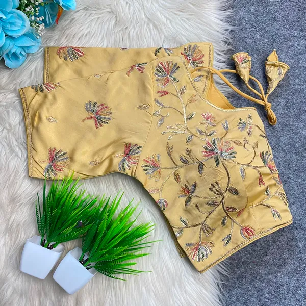 Golden_Satin_Silk_Embroidered_Floral_Multi_Sequence_Embroidery_design__Blouse_For_Women