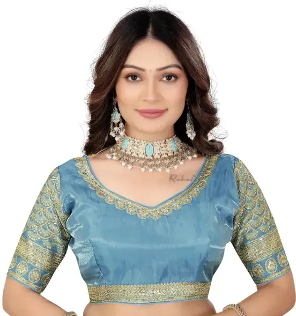 Sky_Blue_Silk_Embroidered_Blouse_For_Women