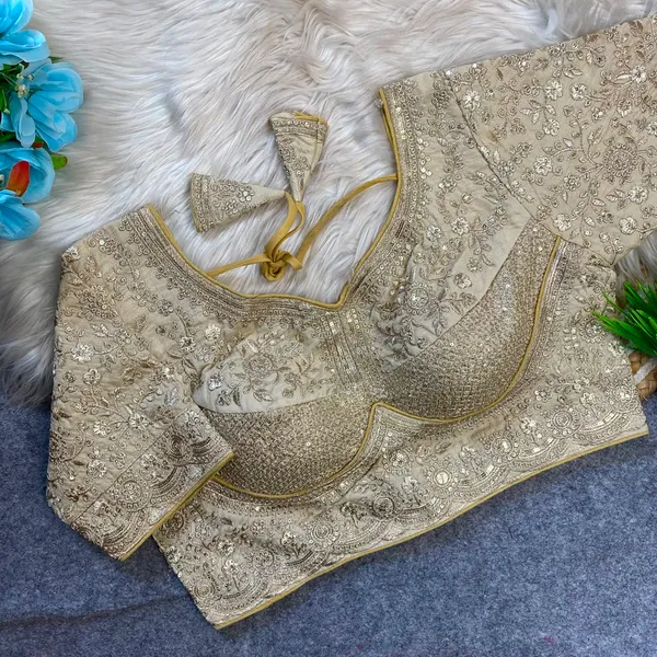Beige_Silk_Embroidered_Sequin_Work_Blouse_For_Women