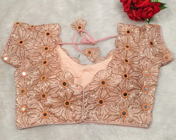 Pink_Fancy_Silk_Fashion_Neck_Blouse_For_Women