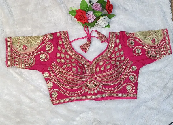 Pink_Silk_Sweetheart_Neck_Embroidered_Blouse_For_Women