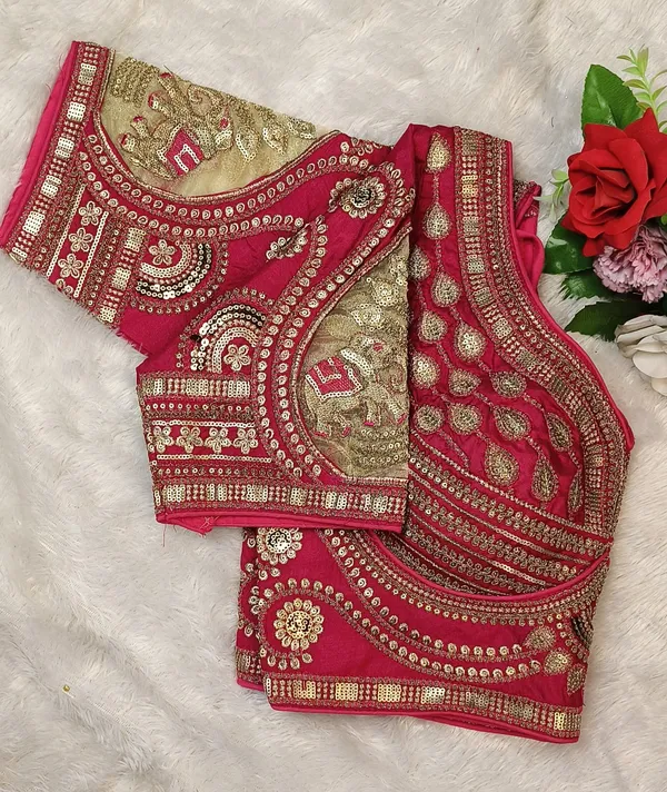 Pink_Silk_Sweetheart_Neck_Embroidered_Blouse_For_Women