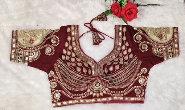 Maroon_Silk_Sweetheart_Neck_Embroidered_Blouse_For_Women