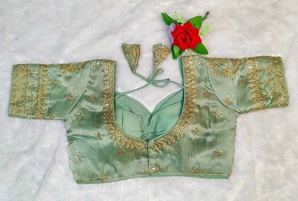 Light_Green_Silk_Sweetheart_Neck_Designer_Sequence_Embroidery_Blouse_For_Women