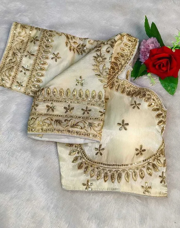 Beige_Silk_V-Neck_Blouse_For_Women
