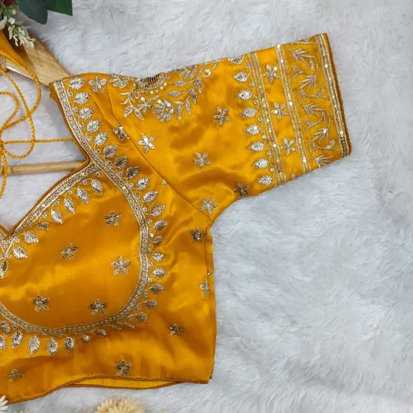 Yellow_Silk_Designer_Sequence_Embroidery_Work_Blouse_For_Women