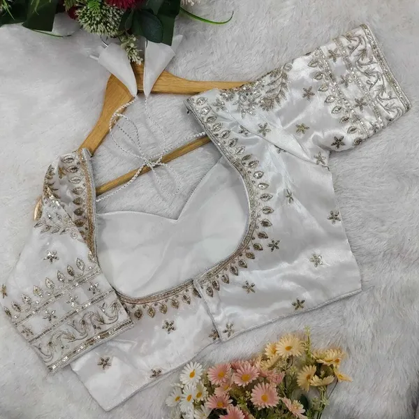 White_Silk_Sweetheart_Neck_Blouse_For_Women