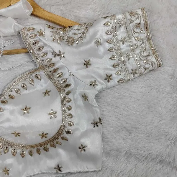 White_Silk_Sweetheart_Neck_Blouse_For_Women